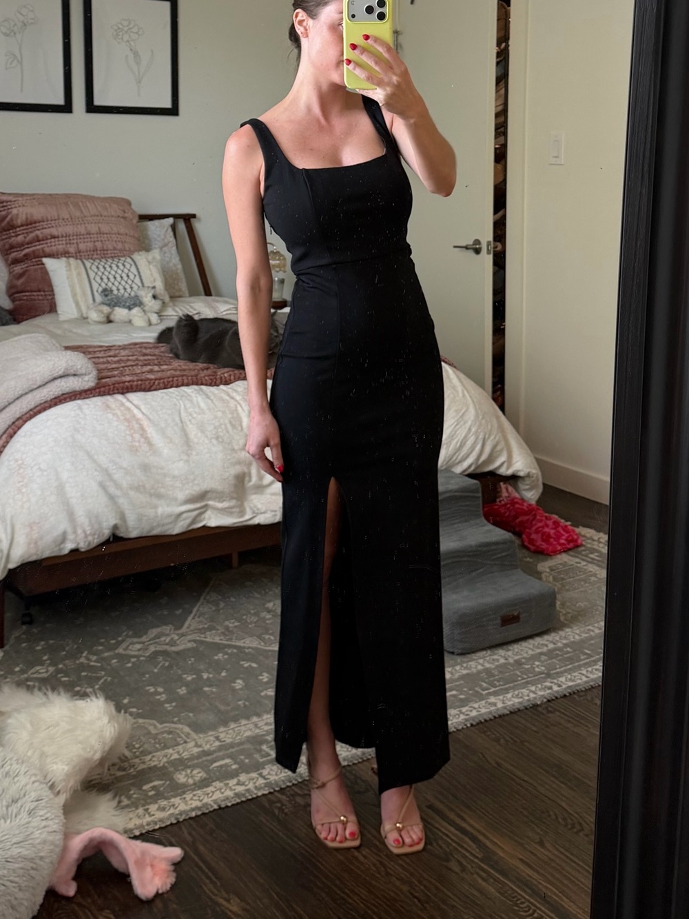 Socialite Black Maxi Dress with Front Slit